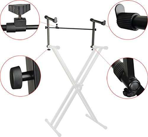 Steinbach Keyboardständer Erweiterung/Aufsatz mit einem maximalen Rohrdurchmesser bis 25mm - Breite von ca. 50 bix ca. 80cm justierbar. Ohne Werkzeug verstellbar