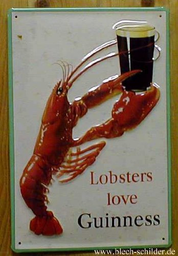 Guinness Lobster großen geprägten Stahl-Zeichen (hi 4030)