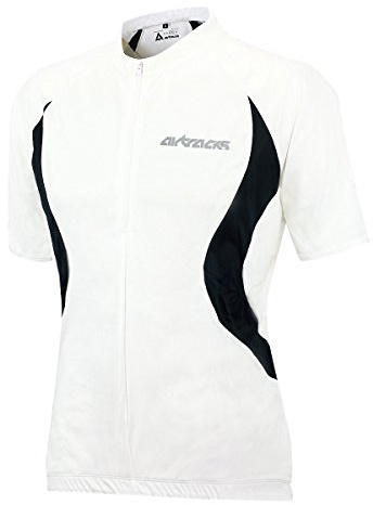 Airtracks Herren Fahrradtrikot Kurzarm Team Radtrikot Jersey Bike Radler Shirt Atmungsaktiv Schnelltrocknend Reflektierend Größen XS S M XL XXL XXXL XXXXL - Weiss - L
