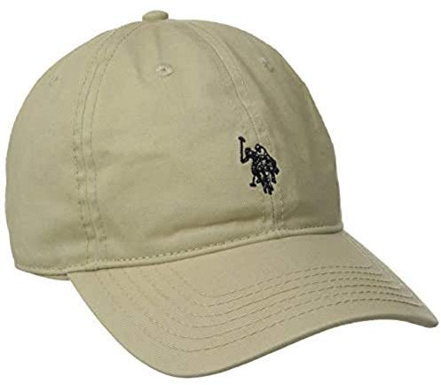 U.S. Polo Assn. Herren Baseballmütze aus gewaschenem Twill-Baumwolle, verstellbar, mit Pony-Logo und gebogener Krempe Baseballkappe, Khaki, Einheitsgröße
