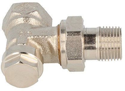 Heimeier Regulux Heizkörper Rücklaufverschraubung Eckform Rotguss vernickelt DN 20 (1,90 cm)