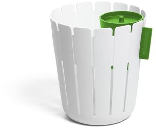 Konstantin Slawinski BasketBin Papierkorb, Weiß/Grün | Mehrfach prämiertes Design, Doppelbehälter-System für Mülltrennung: Büro, HomeOffice, Schulschreibtisch, Made in Germany