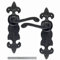 Black Cast Iron Fleur De Lys Door Antique Handles Bathroom Lever Latch Lock Pair