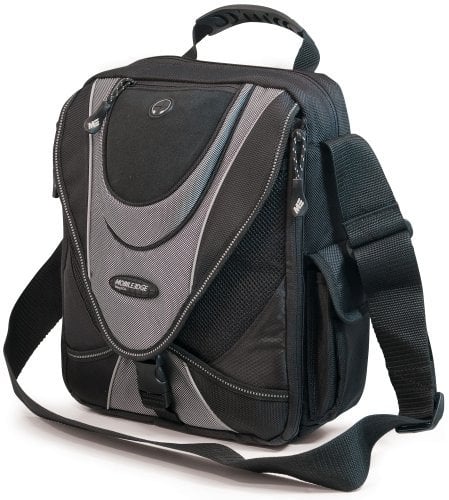Mobile Edge Laptop Mini-Messenger Bag 14 - Chromebook Ultrabook Notebook Tablet iPad (14 Inch; MEMMS2) - Black/Silver
