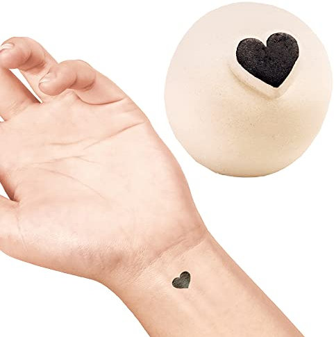 LaDot – Tampon tatouage Cœur en céramique, tatouage temporaire sans aiguille, hypoallergénique et résistant à l’eau, idéal pour enfants et adultes