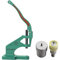 Trimming Shop Grün Handpresse Maschine und Zwei Stück Einzel Kappe Tubular Nieten Stanzen Set - Manuell Betriebene Werkzeug Stempel Einstellung für Nieten - Silbern, 10mm