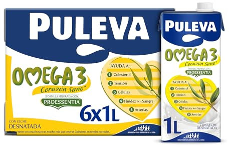 Puleva Pack 6-tlg. Omega-3-entrahmte Milch mit Ölsäure - 1L.