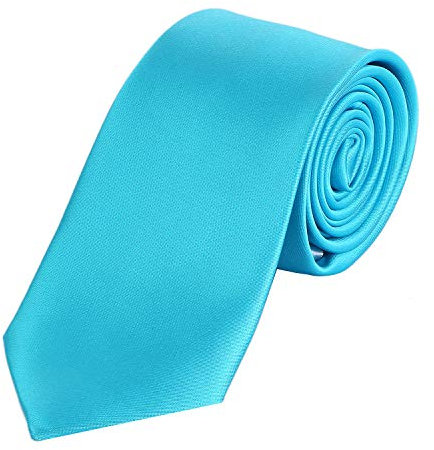 DonDon Herren Krawatte 7 cm klassische handgefertigte Business Krawatte Türkis für Büro oder festliche Veranstaltungen