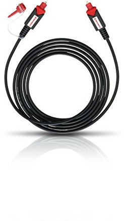 Oehlbach Red Opto Star 200 - Hochwertiges & flexibles optisches Toslink Digitalkabel mit 3,5mm LWL-Klinken Adapter - 2m - schwarz