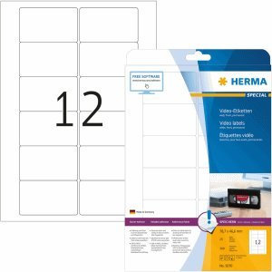 HERMA Video-Etiketten (Front) weiß 78,7x46,6mm Special A4