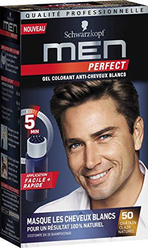 Schwarzkopf Men Perfect – Gel colorante anticanas, castaño claro natural 50