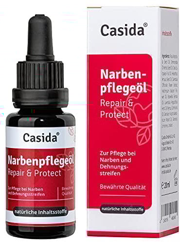 CASIDA® Narbenpflege-Öl Repair & Protect - zur Narbenbehandlung bei Akne, Dehnungsstreifen und anderen Narben - das pflanzliche Narbenöl für die tägliche Körperpflege