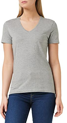Stedman Apparel Women's Classic-T V-neck/ST2700 T-Shirt, Grey Heather, Size 16 (Size:X-Large)