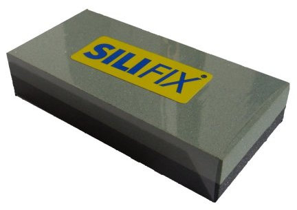 Zische Silifix Abziehstein kombiniert mit Griff - Messerschärfer - Messerschleifer- Schleifstein aus Siliciumcarbid - Körnung FEPA 120/320
