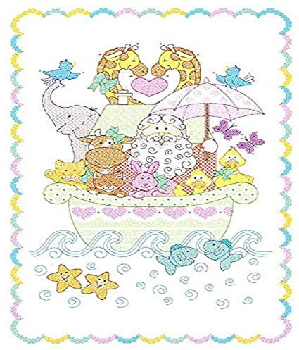 Jack Dempsey Needle Art Nadel Art 406039 Arche Noah Krippe Quilt Tops, 101,6 cm – by-60 Zoll, Weiß,
