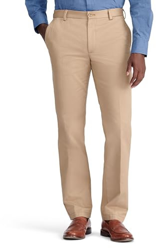 IZOD American Chino Flat Front Straight Fit Pant Pantalon décontracté, Kaki Anglais, 30W / 30L Homme