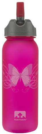 Nathan Trinkflasche Flip Straw Pure Bottle, Butterfly Pink Frosted