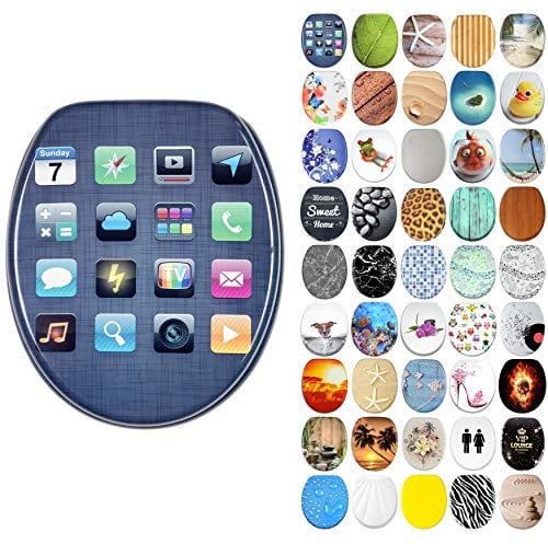 Sanilo Soft Close Toilet Seat, Wide Choice of New Toilet Seats, Stable Hinges, Easy to Mount (App)