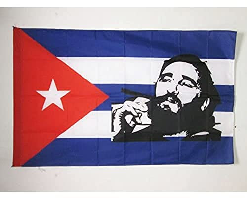 AZ FLAG - Flagge Kuba Mit Fidel Castro - 150x90 cm - Kubanische Fahne 90 x 150 Cm Scheide Für Mast - Flaggen