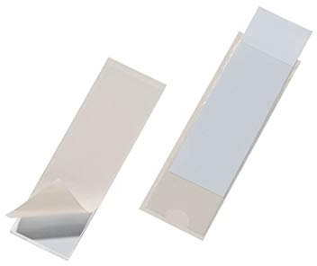 Durable Selbstklebetasche Pocketfix für Einsteckschilder 38 x 125 mm, 10 Stück, transparent, 807419