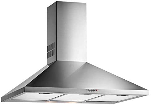 Teka DBB 90 - Campana Piramidal de Pared 90 cm, con Mandos Pulsantes, Tres Velocidades, 2 Lámparas LED, Motor de Doble Turbina, Color Acero Inoxidable