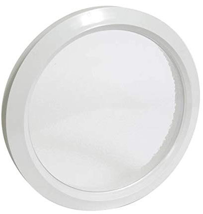 Nicoll AJA30011, Hublot Rond décor Blanc incolore diamètre 307mm, Vitrage synthétique, Aspect martelé translucide, Composé de 2 éléments à Visser par Une Rotation Inverse