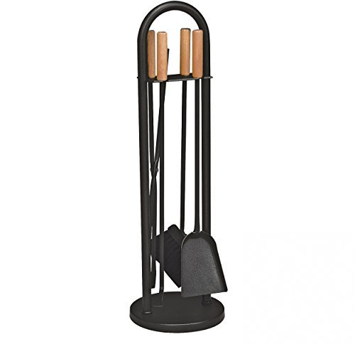 raik 21.02.127.2 Raik Kaminbesteck, 4-teilig, schwarz beschichtet, 70cm