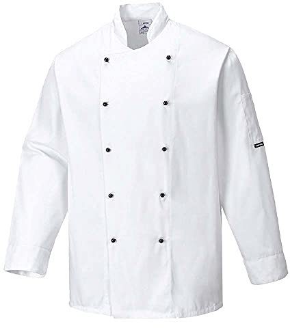 Portwest C834WHRS Giacca da Chef Somerset, Bianco, S