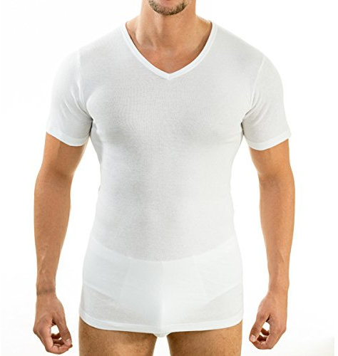 HERMKO 4880 4er-Pack Herren Business Unterhemd | V-Ausschnitt | 100% Bio-Baumwolle | Hautfreundlich & Strapazierfähig | Weiß, Größe:D 10 = EU 4XL, Farbe:weiß