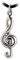 budawi® - Anhänger Notenschlüssel 925 Sterling Silber Kettenanhänger Violinschlüssel