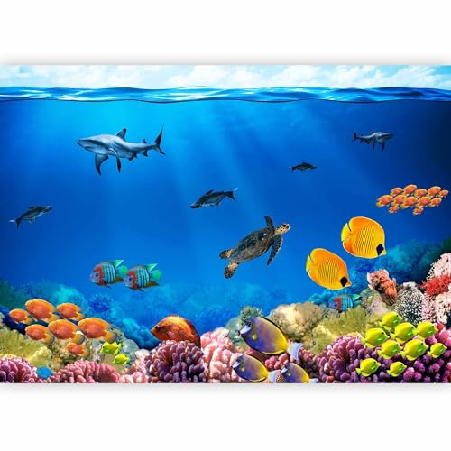 murando - Fototapete Vlies Unterwasserwelt, 350x256 cm, Schlafzimmer | Full HD Druck, 3D-Effekt, lichtbeständige Farben, ideal fürs Wohn- oder Schlafzimmer, schnelle Montage, lichtbeständig, edel