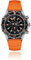 CHRIS BENZ Depthmeter Chronograph 300M Taucheruhr mit orangem Kautschukband, Korallenorange