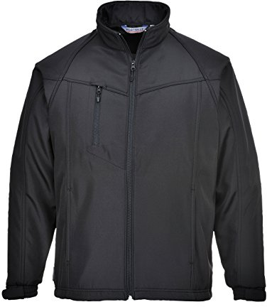 Portwest TK40 Oregon Softshell Stehkragen Langarm Fleecegefüttert Polyester | Schwarz, 2XL, UPF 50+, Handytasche mit Reißverschluss, Micro Fleece Gefüttert, Gerade Tasche, Zwei Seitentaschen, Winddicht