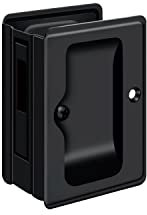 Deltana SDAR325U19 Heavy Duty Pocket Lock; Adjustable; 3-1/4 x 2 1/4 Sliding Door Receiver; Black Finish