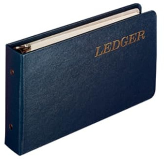 Wilson Jones Ring Ledger Outfit, sistema di contabilità con raccoglitore ad anelli, fogli e indici A-Z (W0203-58BLA), blu, 3,8 cm
