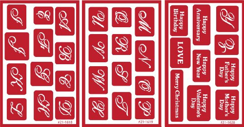 Armour Etch über N über Schablone, 7/8 Zoll, Alphabet, 3 Seiten