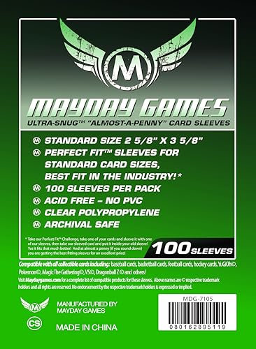 100 Mayday Card Game Sleeves Almost-A-Penny Ultra Snug - Kartenhüllen (2 5/8 x 3 5/8in)