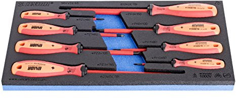 Unior 964VDE8B SOS Modul - Elektriker-Schraubendreher-Set mit 3-Komponentengriff, PH + PZ, schutzisoliert