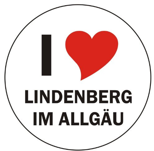 INDIGOS UG Aufkleber - Sticker - Autoaufkleber - I Love Lindenberg im Allgäu - 8 cm Durchmesser rund - JDM - Die Cut - OEM - Auto - Heckscheibe - aussenklebend, rund, Auto LKW Truck Stadt