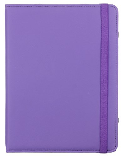 Caseit Universal Folio Case Cover with Built-In Stand for 6-8-Inch iPad Mini, Samsung Galaxy Tab 2/3/4 and Kindle Fire HD/HDX 7.0 - Purple