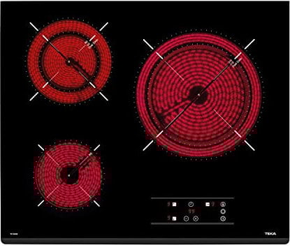 Teka TZ PRO 6320 - Vitrocerámica 3 Fuegos 60cm, Tecnología Touch Control, con Cronómetro, Vitrocerámica Teka Color Negro