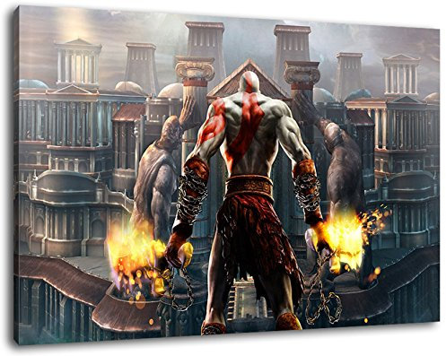 god of war Format 120x80 cm Bild auf Leinwand, XXL riesige Bilder fertig gerahmt mit Keilrahmen, Kunstdruck auf Wandbild mit Rahmen