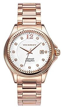 Viceroy 47890-95 Damenuhr Rosa Gold Stahl Diamanten