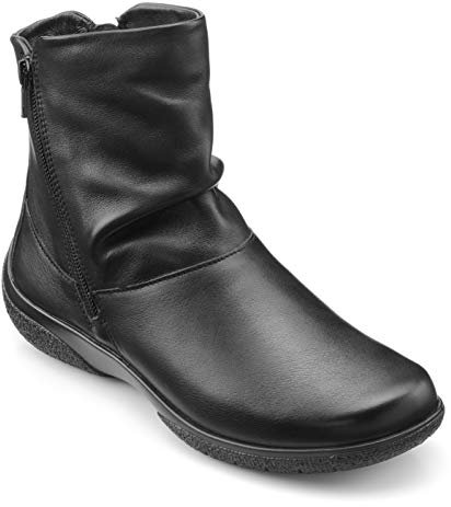 Hotter Whisper Women's Classic Mid-Cut Ankle Boot with Double Side Zips in Leather and Suede Wide EE Fit 5 UK