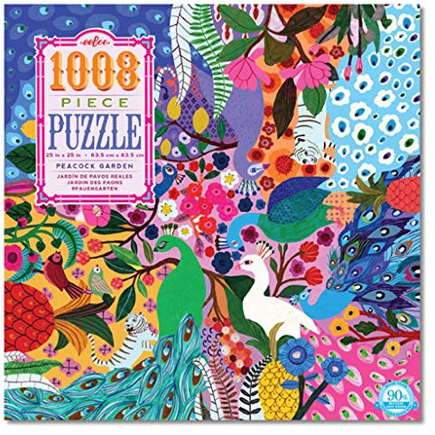 eeBoo Puzzle mit 1008 Teilen – Der Garten der Pfauen