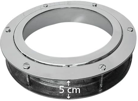Closed on Door Installation Porthole, Brass Nickel-Plated/Glass/Diameter 30/20 cm, up to a max. Door Thickness of 5 cm