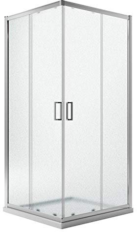 Eckeinstieg Duschkabine Quadratisch 100x100 H198 Satiniert 6mm Glas Mod. Ready