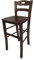 Hocker Stuhl Snack Massivholz Walnuss natur cilegio mit Sitz in Massivholz oder Stroh H 67 mit Rückenlehne MASSELLO NOCE