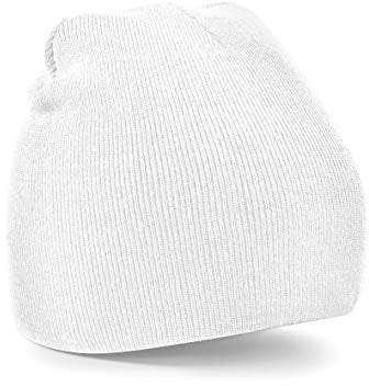 Beechfield Unisex B044. WHI Schlupfslip Beanie, Einheitsgröße