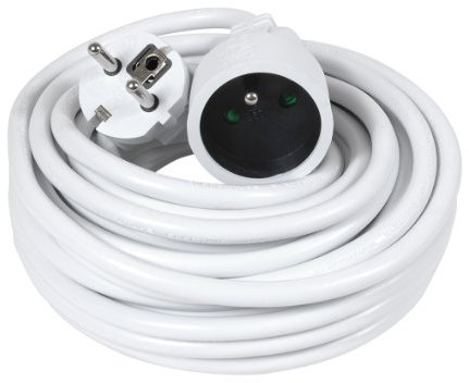 DEBFLEX - Rallonge Electrique HO5VV-F 3G1,5 mm² - Prolongateur 2P+T Pour Alimentation d'Appareils Electriques - Blanc - 10 Mètres